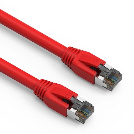 CAT8 S/FTP Ethernet Network Cable 24AWG 2GHz 40G- 35ft- Red